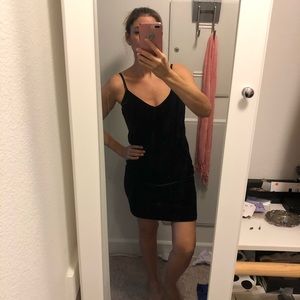 BLUE/Black Velvet Cami Slip Dress Sz M